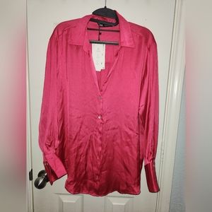 Lond sleeves blouse, Zara,  Samall, bright pink.